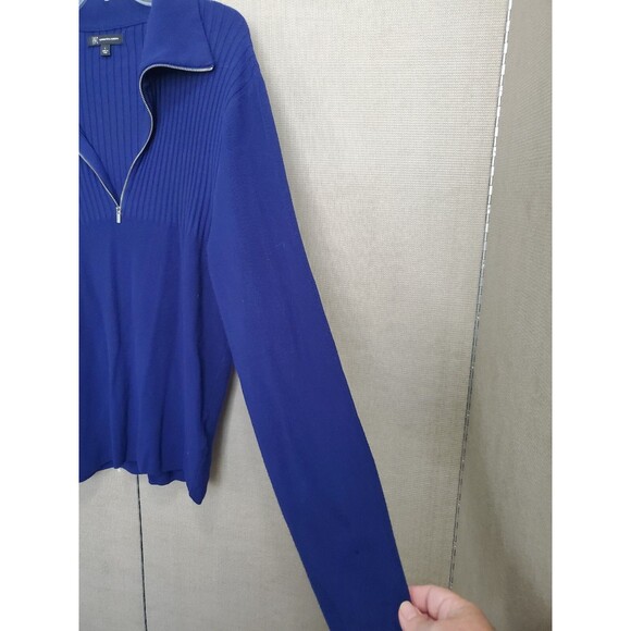 INC International Concepts Men's Blue Quarter Zip Mock Neck Pullover Sweater L - Picture 4 of 6
